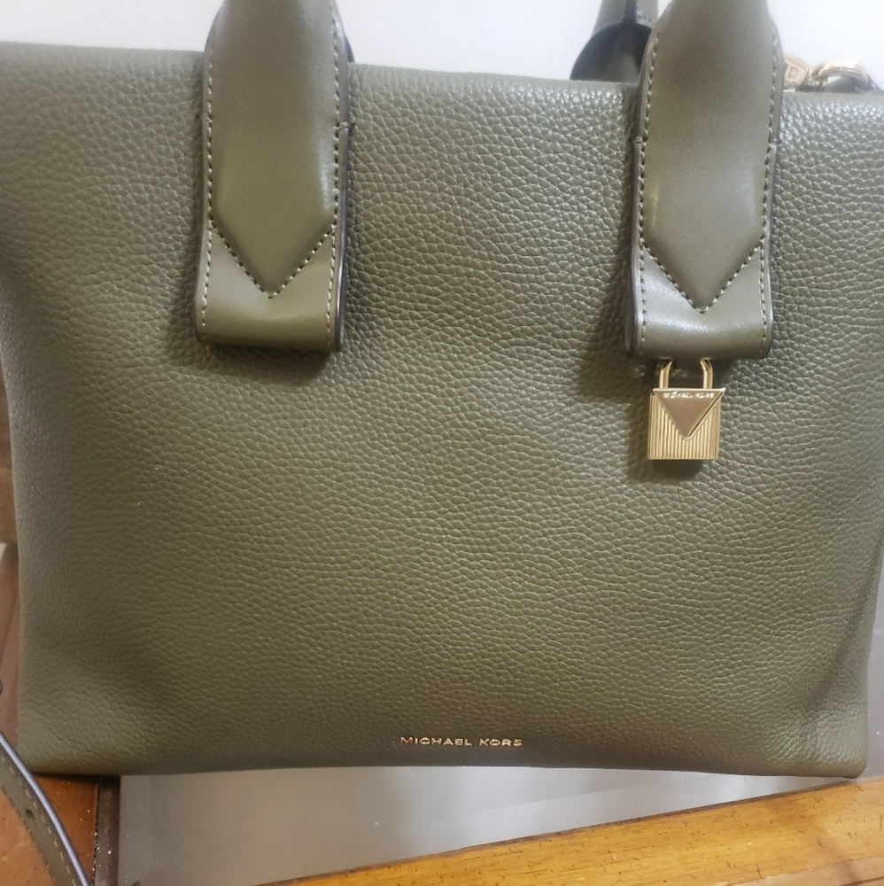 MK Rollins Large Pebbled Leather Satchel